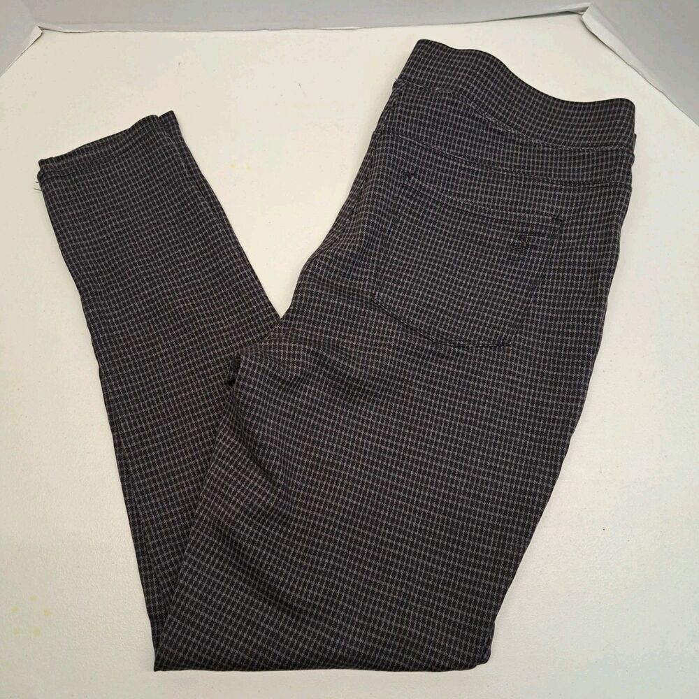 Seven7 Pull On Ponte Charcoal Plaid Legging Women's Size L